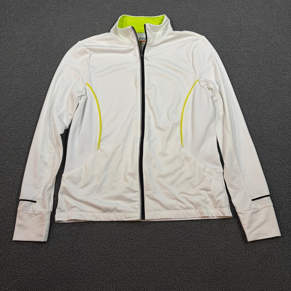 IZOD Jacket Womens Small White PerformX Fitness Cool-FX Full Zip Mesh PC-803